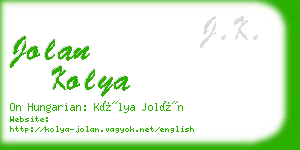 jolan kolya business card